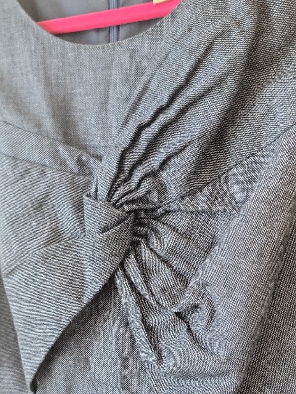 J. Crew Blue Linen Blend Sleeveless Midi Dress Front Knot Detail Coastal Boho - Picture 3 of 15
